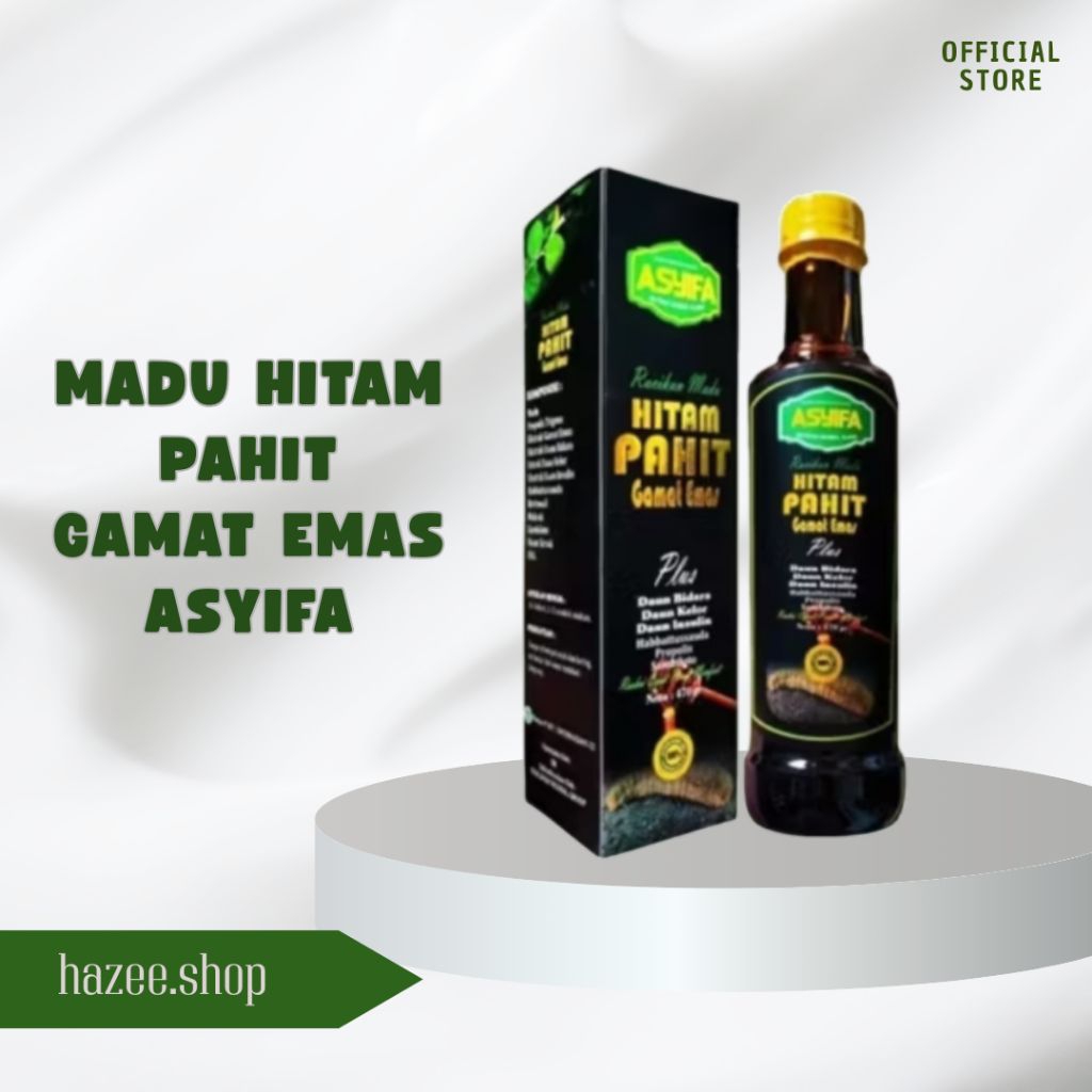 

Madu Hitam Pahit Gamat Emas Plus Daun Bidara Asyifa 470 gram