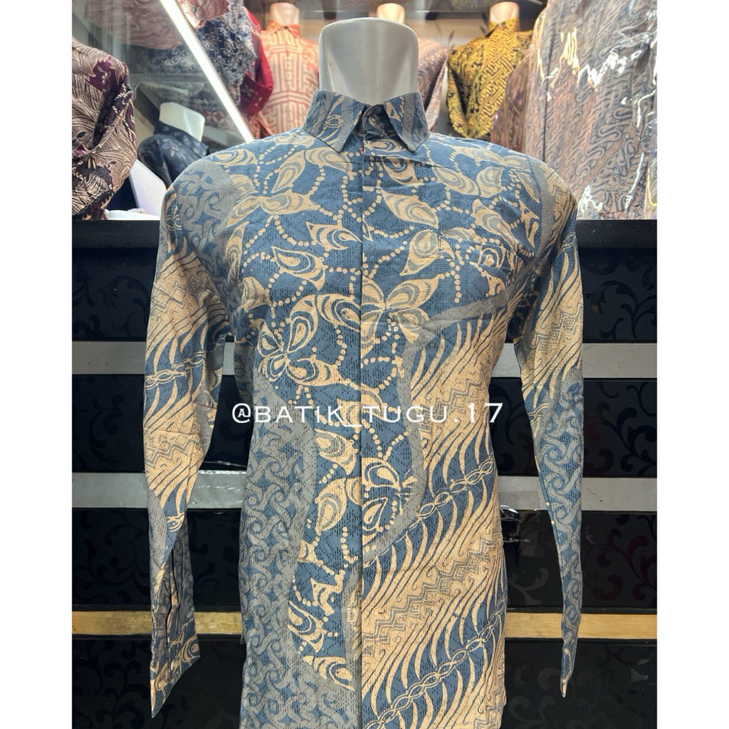Batik Trusmi Cirebon,,Kemeja Batik Dobby ATBM cap Tenun Tradisional