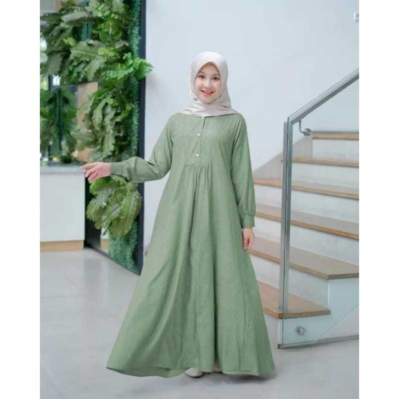 Baju Gamis Wanita Terbaru Dress Remaja Kekinian Lebaran 2025 Dress Wanita Alika Modern 2025