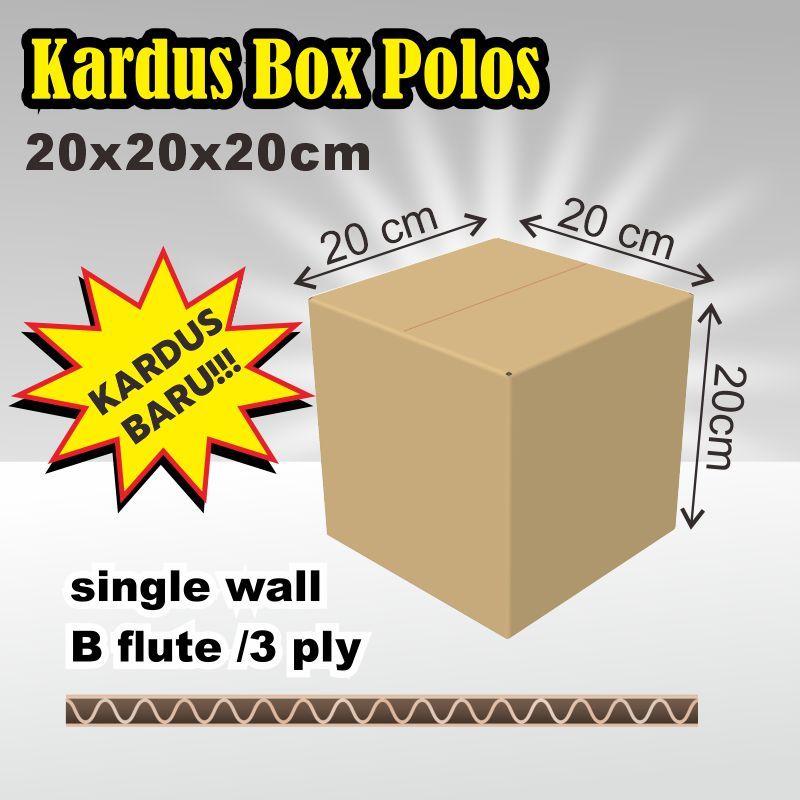

Kardus Box 20x20x20 cm Kraft Flute B | Karton Packing UMKM / Dus Pengiriman / Box Kemasan