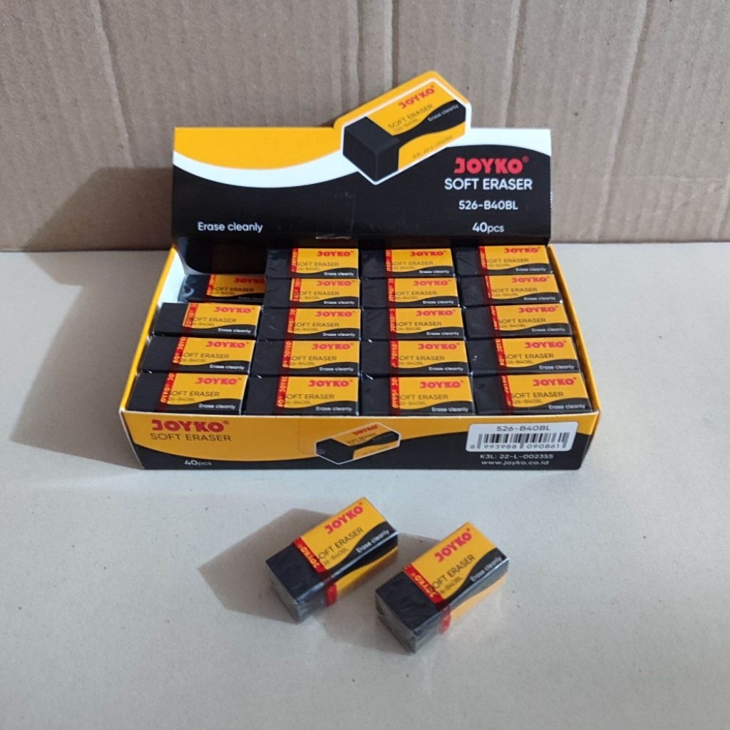 

(1 box 40 pcs) penghapus joyko soft eraser 526-b40bl
