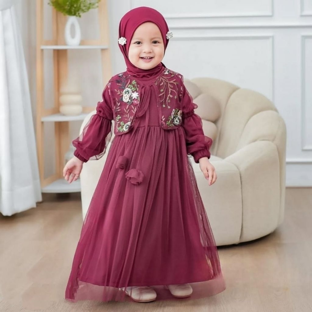 Gamis Anak Perempuan Terbaru/dress Muslim anak perempuan/Gaun Muslim Anak Perempuan