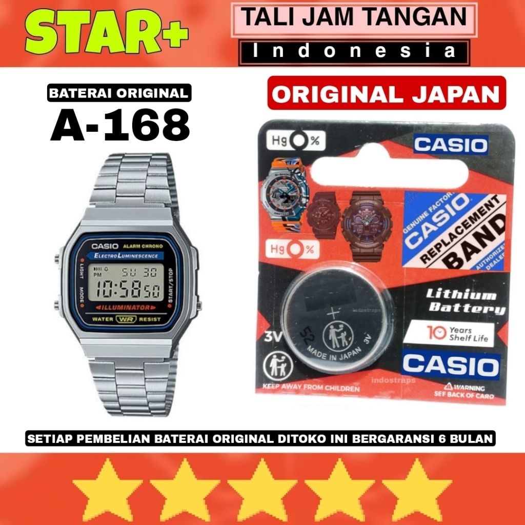 Baterai batre jam tangan a168 a-168 casio
