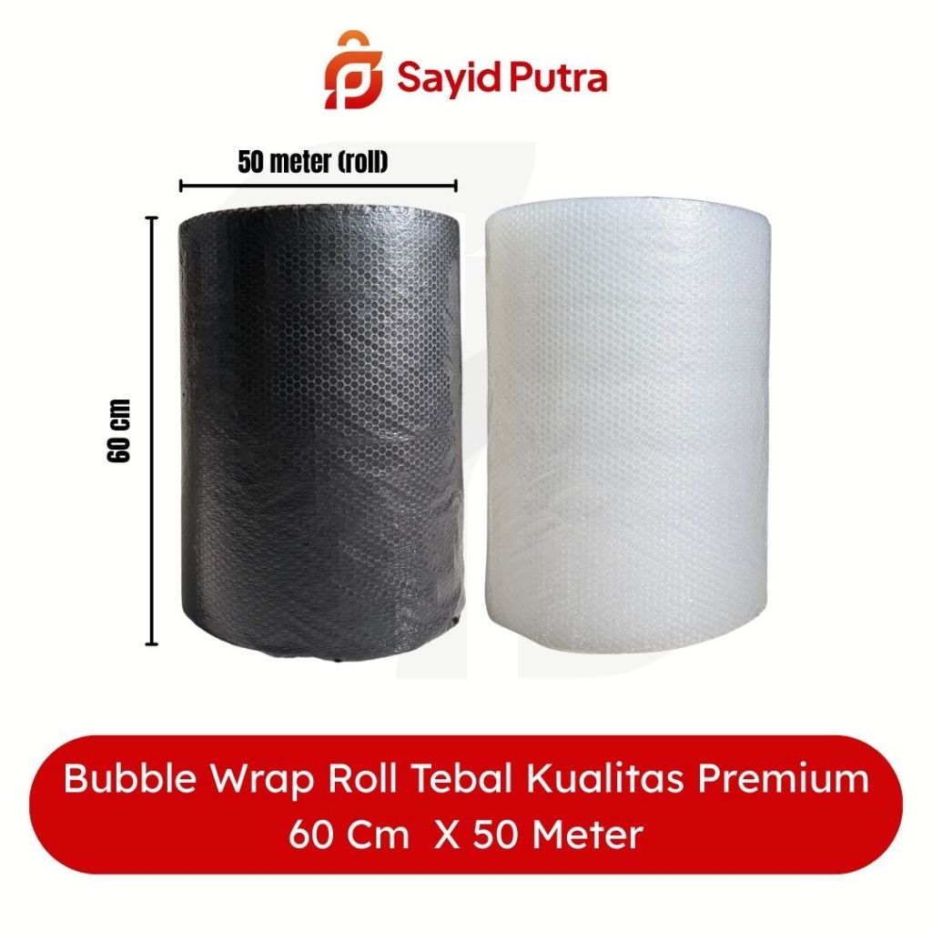 

BUBBLE WRAP ROLL TEBAL KUALITAS PREMIUM 60 cm x 50 meter