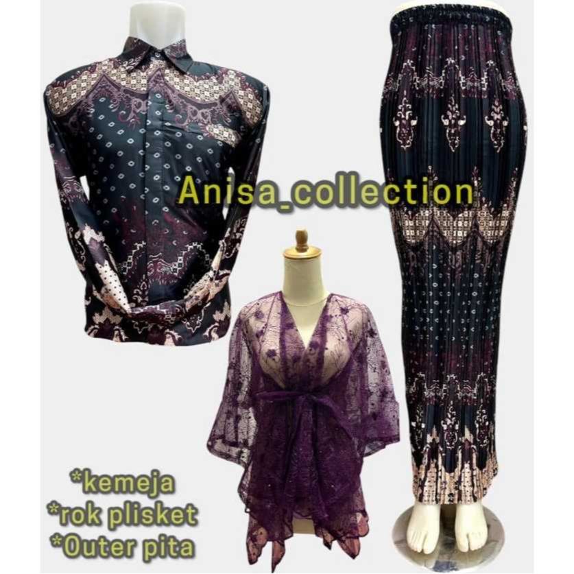 BATIK COUPLE / KEMEJA BATIK COUPLE ROK BATIK / ROK PLISKET BATIK / KEMEJA BATIK SET ROK BATIK / ROK 