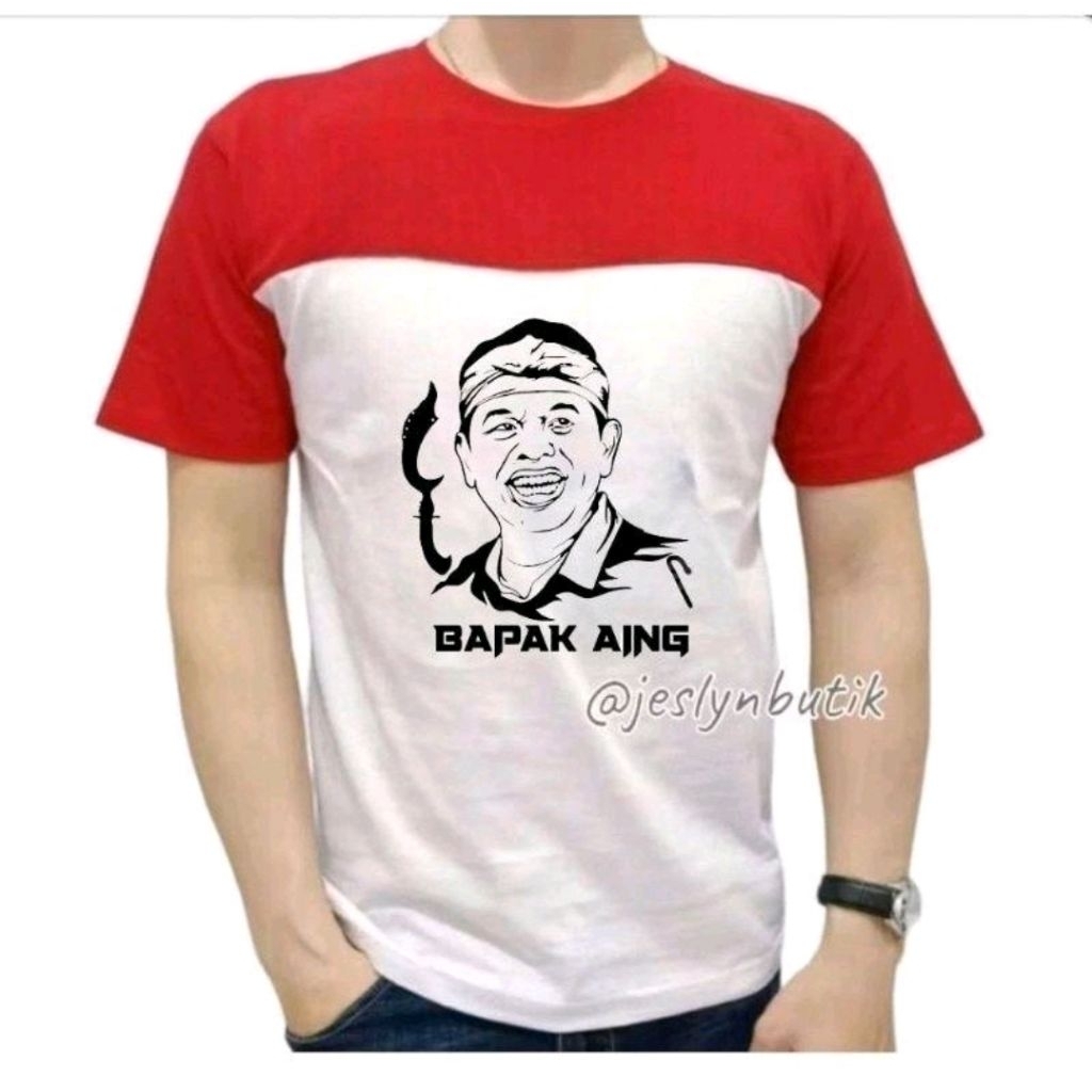kaos merah putih KDM BAPAK AING BAJU KANG DEDI T-Shirt Atasan Katun Santai Cewek Tee Baju Pendek Wan