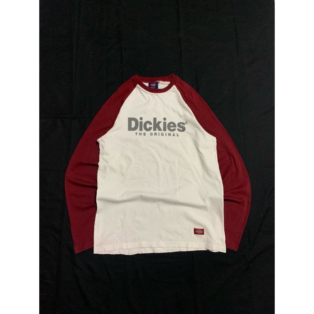 D*ckies Long Sleeve Tee White Maroon Original
