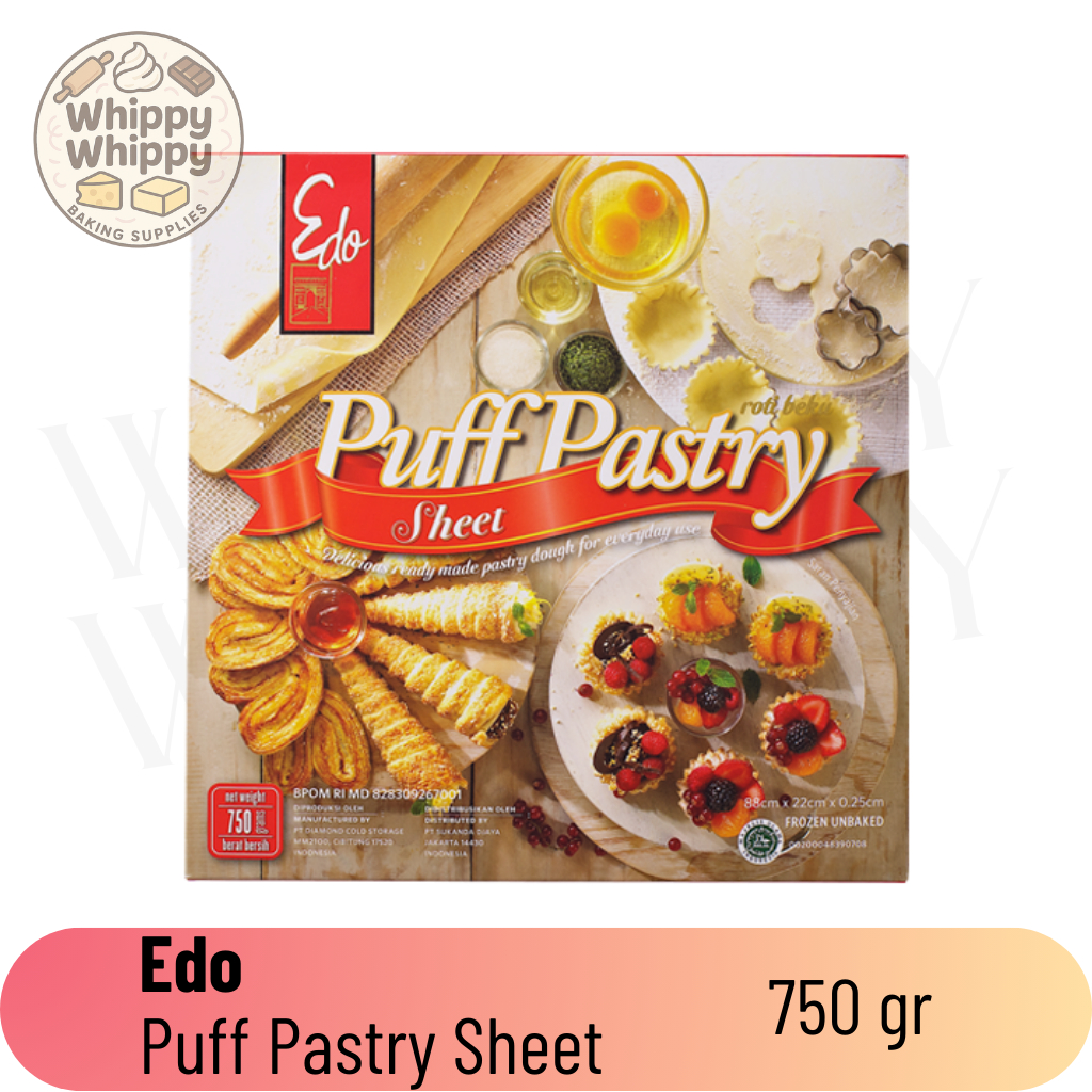 

EDO PUFF PASTRY 750GR / Puff Pastry Lembaran Siap Pakai Instan / Puff Pastry Instant