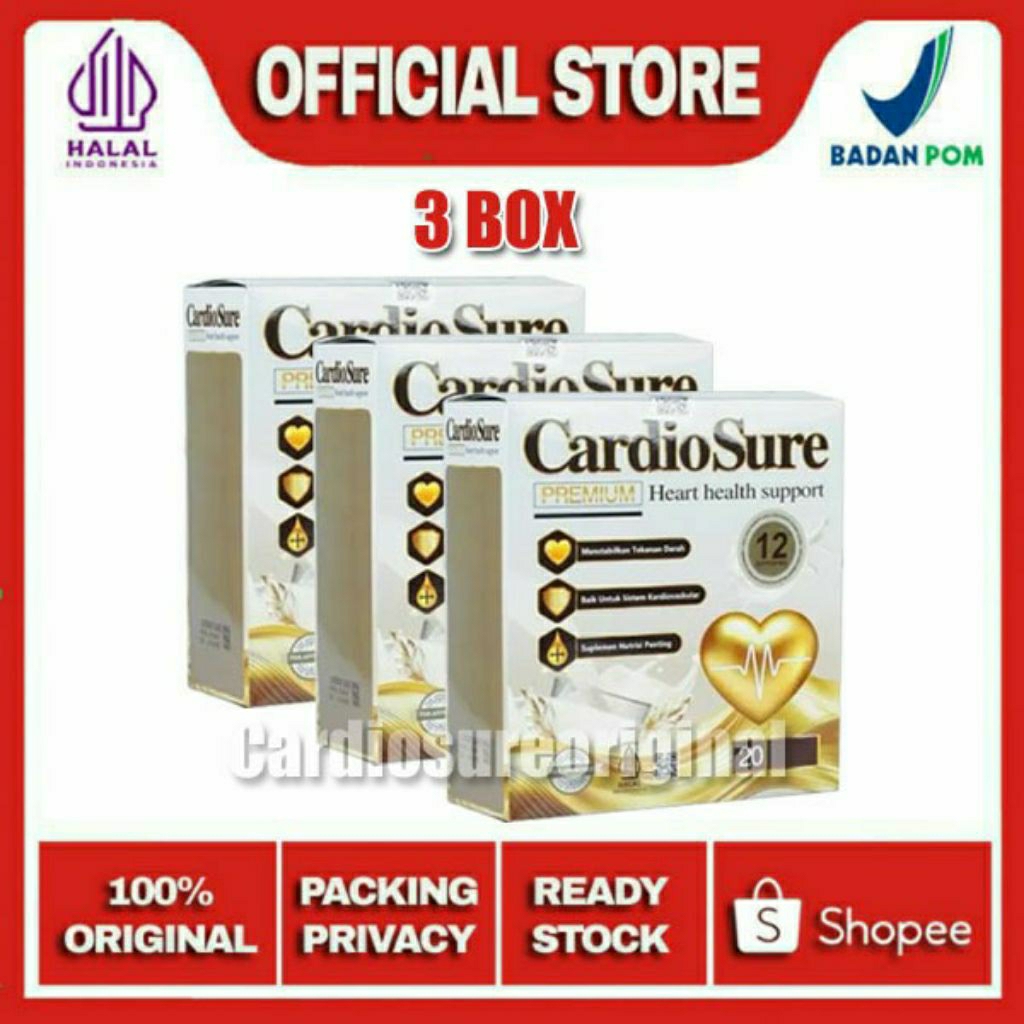 

CARDIOSURE ® Cardiosure Original 3 Box - Cardiosure Susu Untuk Menstabilkan Tekanan Darah & Jantung