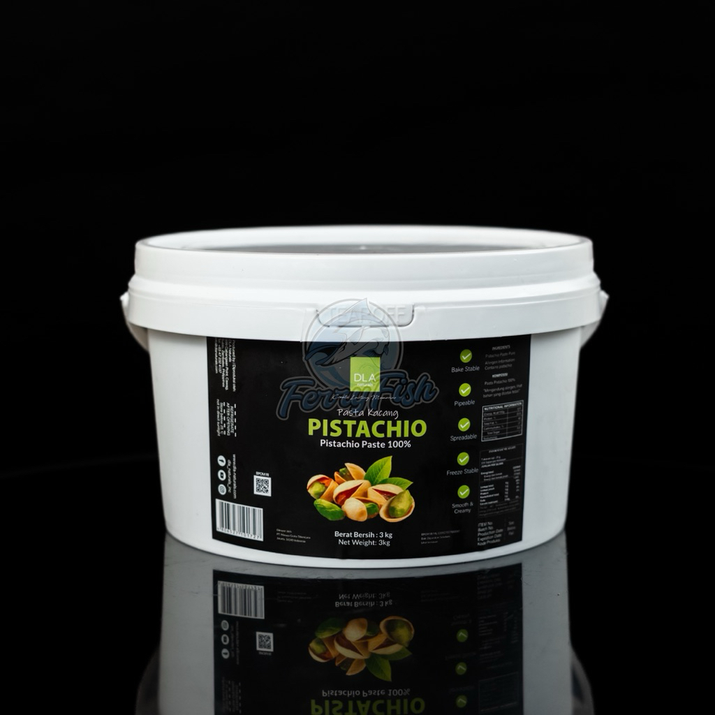 

DLA Pistachio Paste 100% / Pistachio Pure Paste / Pasta Perisa Gelato Ice Cream Bakery Flavor Tanpa Campuran 500 Gram - 3 KG