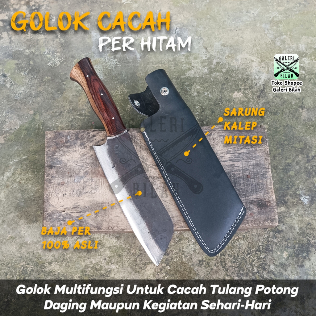 Pisau Daging Baja Per Asli  Pisau Cacah Daging dan Tulang  Pisau Bahan Baja Tebal