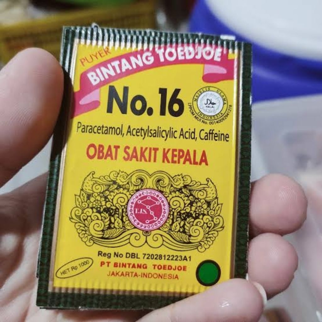 

puyer 16 cap bintang Toedjoe 1 sachet Rp2.000