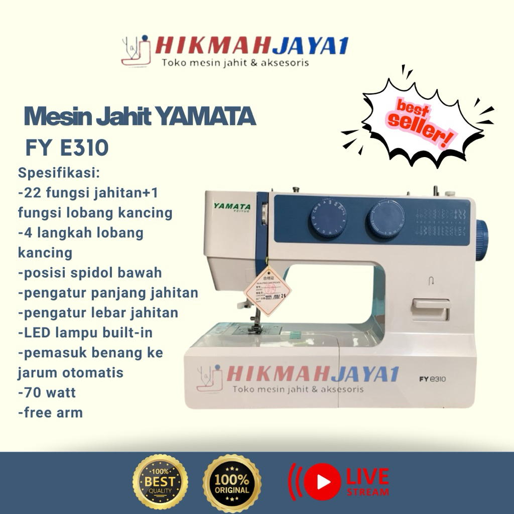 Mesin Jahit Yamata  Portable Multifungsi