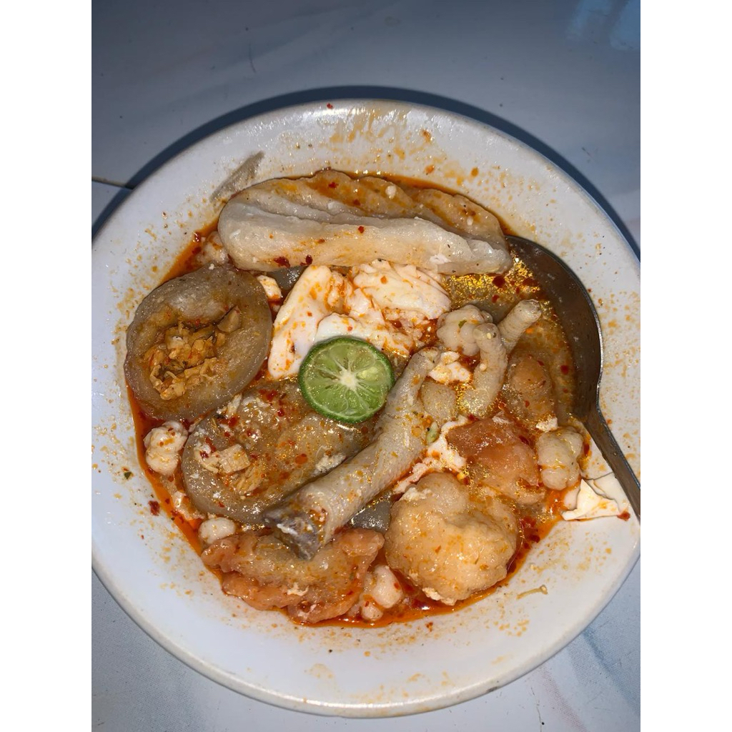 

bakso aci ayam suwir jumbo chili oil