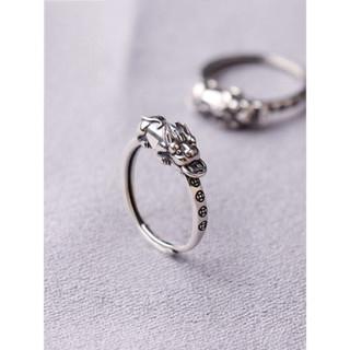 s925Cincin Pixiu Perak untuk Pria dan Wanita Cincin Perak Murni