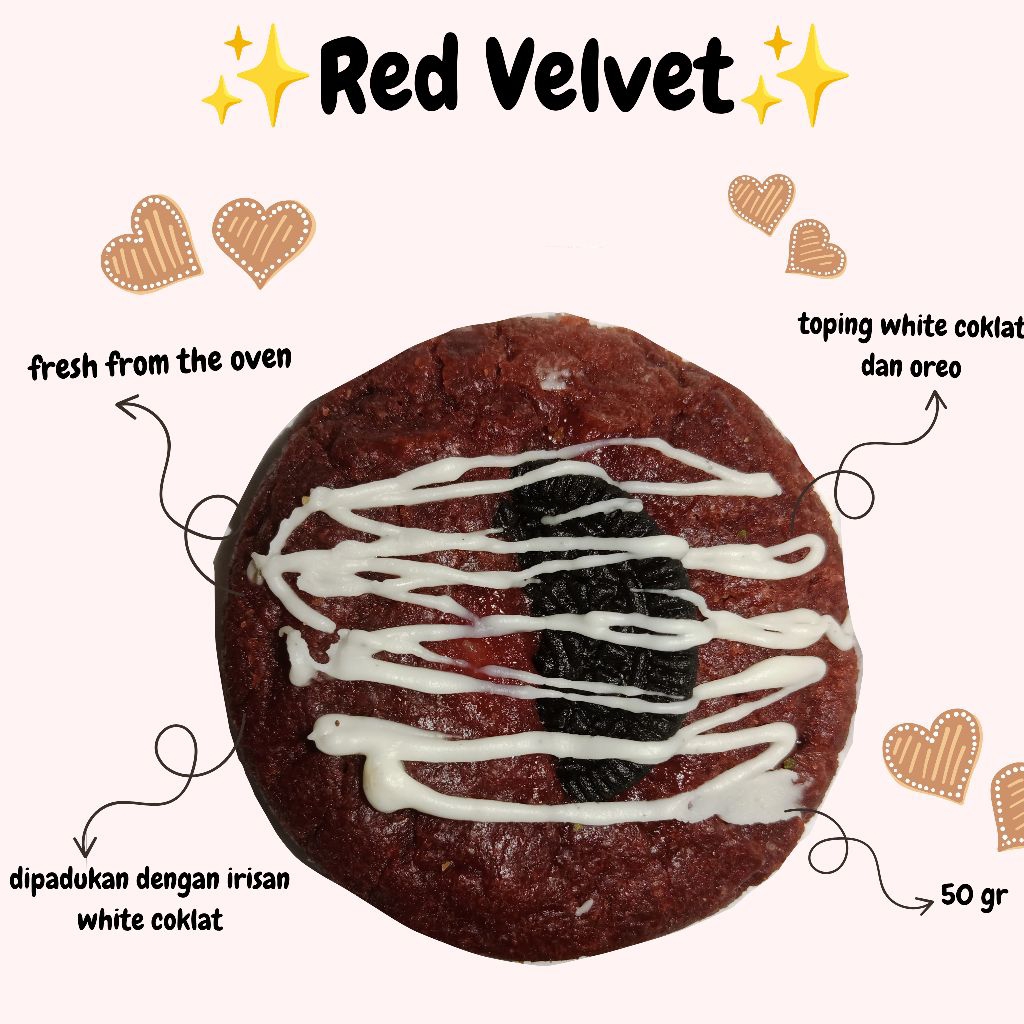 

(READY) Soft Cookies by Fam's Cookies | Buy 6 get 1 free | Soft Cookies Red Velvet | (Min. order 2)