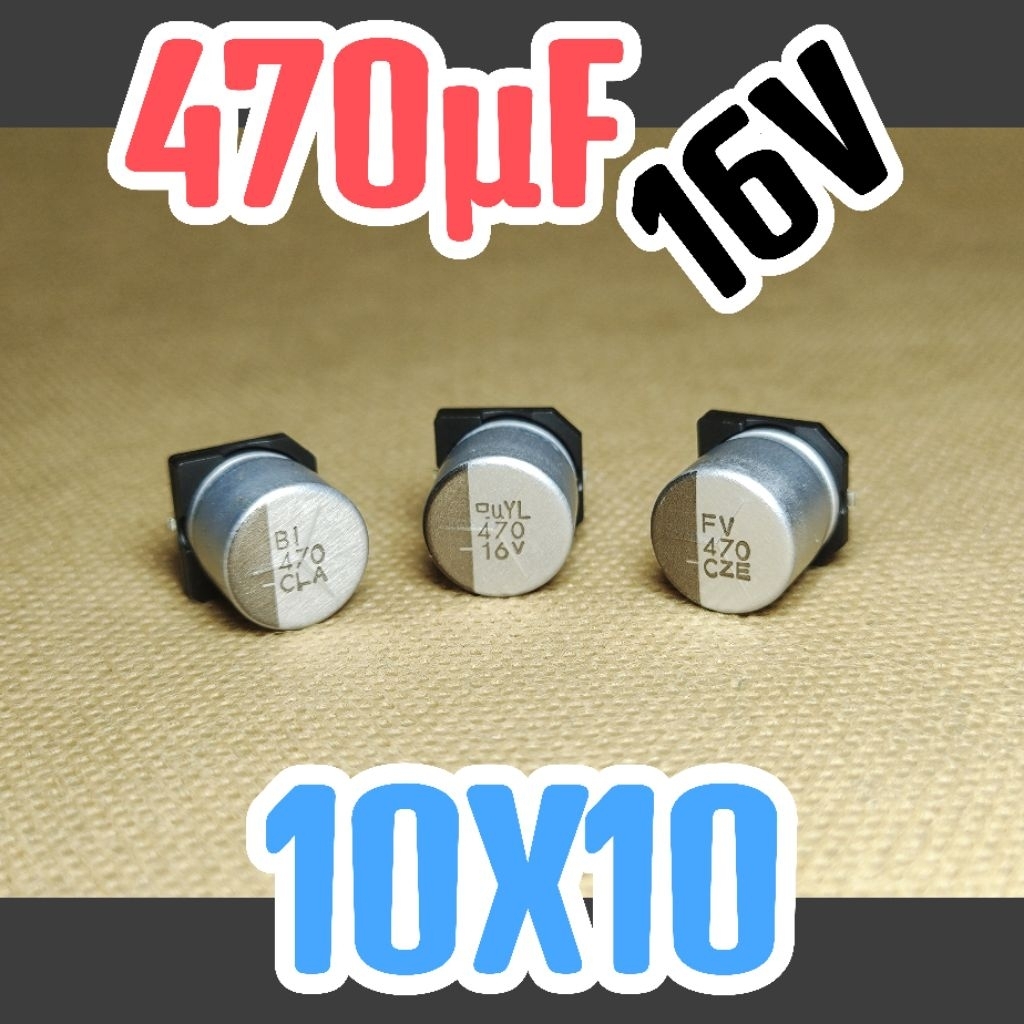 Solid kapasitor capasitor elko elco SMD 16v 470uf 16v 470 uf 16 v 16volt CZE CLA 10x10 ORIGINAL