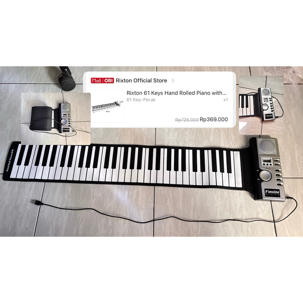Rixton 61 Keys Hand Rolled Piano 61 key piano lipat