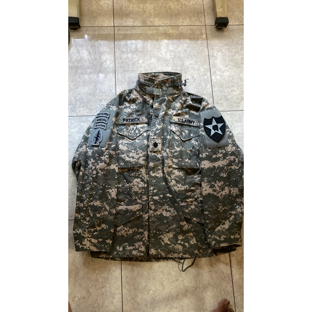 US ARMY Field Jacket M65 Accupat Camouflage Full Patches Original Medium Regular