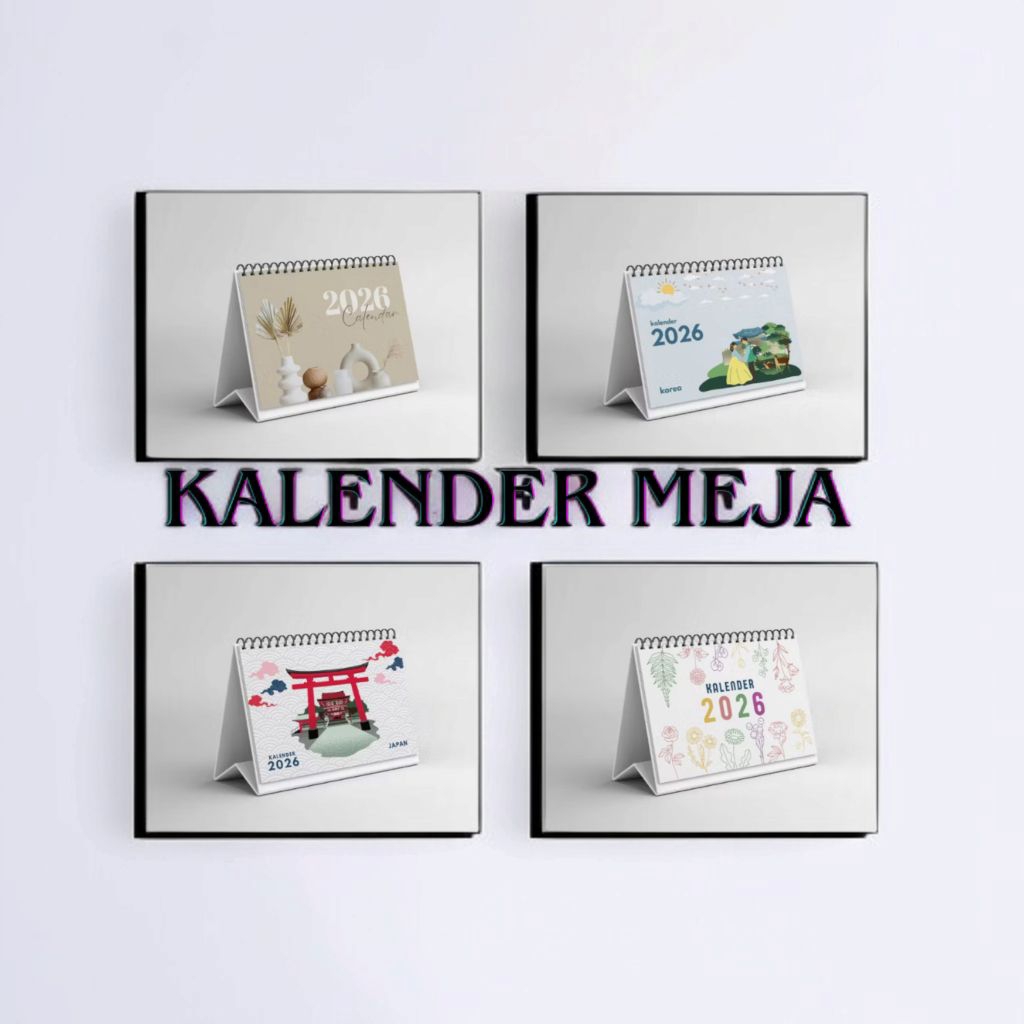 

Kalender Meja Tahun 2026 ukuran A5 (14,8 x 21 cm) Kalender meja Kantor & Kelas Sekolah