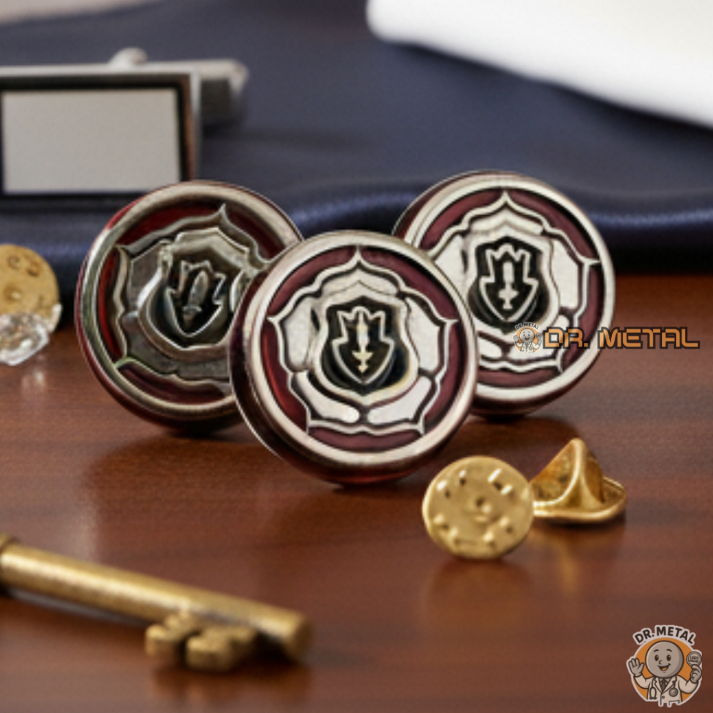 Aribut Satpam Security Pin Monogram Kerah Baju Bros Akrilik Material Zinc Alloy Premium Quality