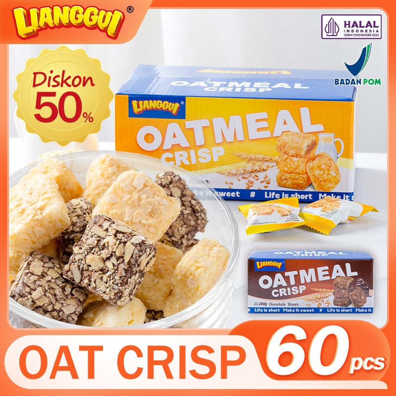 

【60pcs】Lianggui Oat Crispy Original HALAL - Snack Renyah Sehat, Cemilan Diet & Kantor