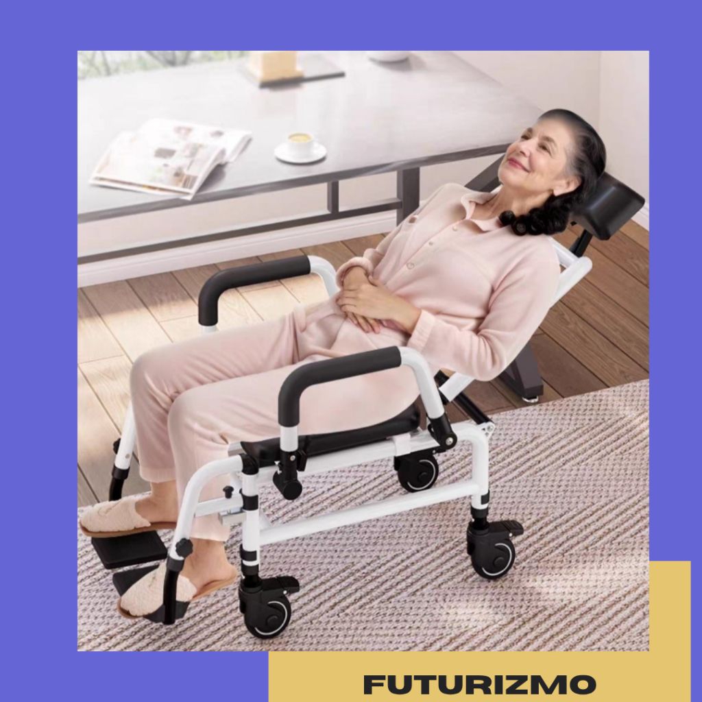 Kursi Perawatan Lansia & Pasien Multifungsi – Bisa untuk Mandi, Toilet & Dorong dengan Roda, Sandara