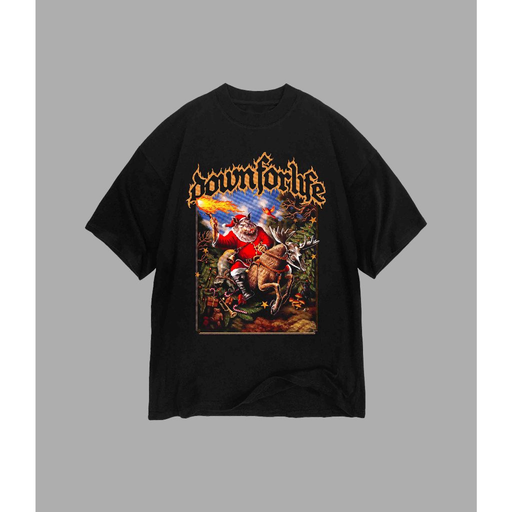 Original T Shirt Down For Life Pasukan Babi Neraka