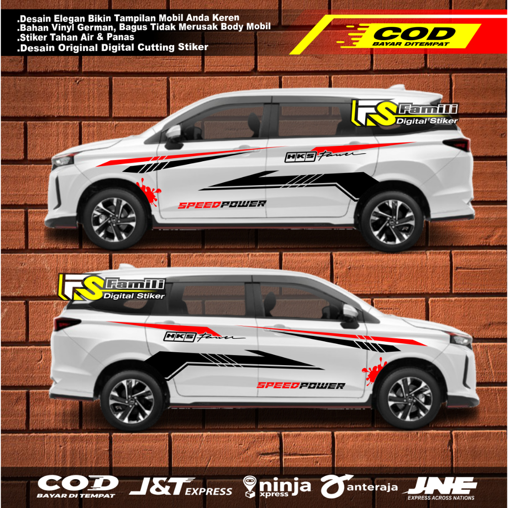 (COD) Stiker Mobil Xenia  Stiker Aksesoris Keren Body Samping Keren Terbaru