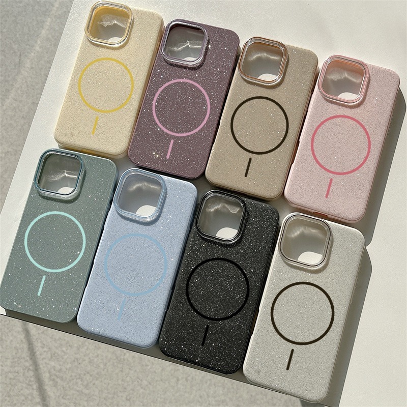 Case IPHONE 14 15 16 17 AIR PRO PROMAX Glitter Blink Stardust Motif Magsaf* Warna Jelly Softcase Sil