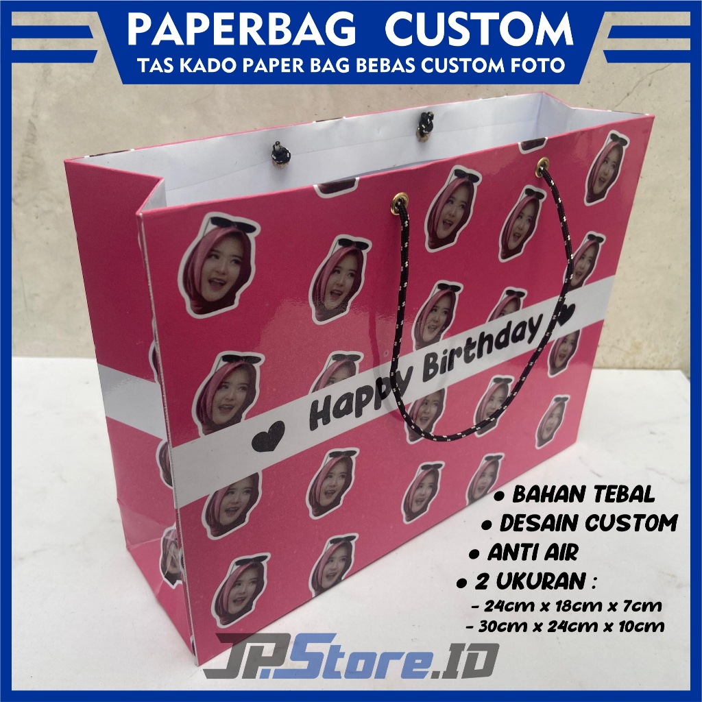 

Paper Bag Custom Foto dan Tulisan - Tas Kado Custom