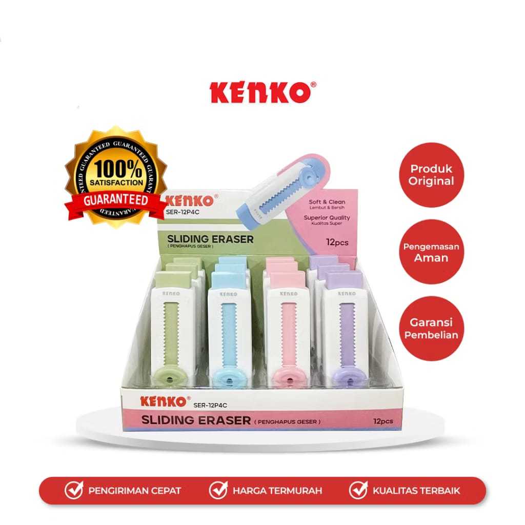

Penghapus Kenko Geser/ Sliding Eraser SER-12P4C (1PC)