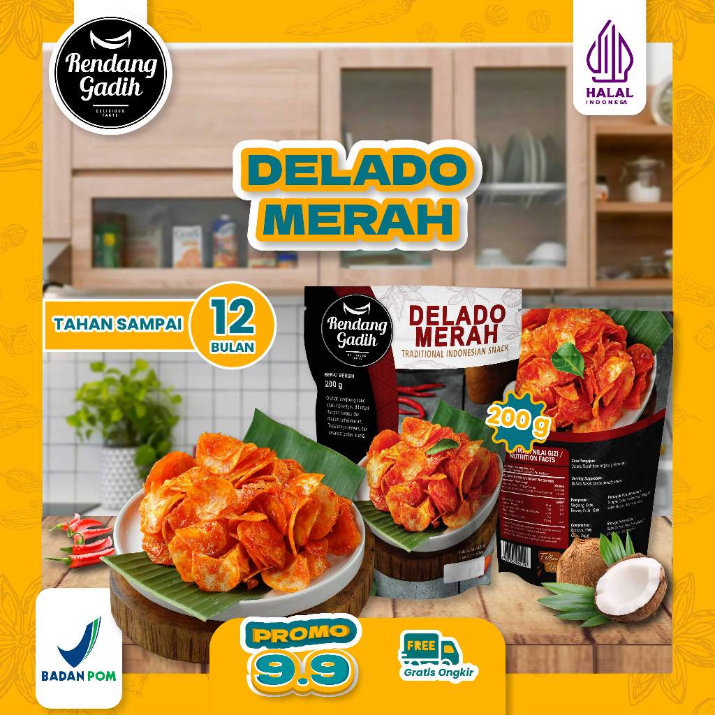 

Rendang Gadih - Delado Merah Keripik Singkong 150 g