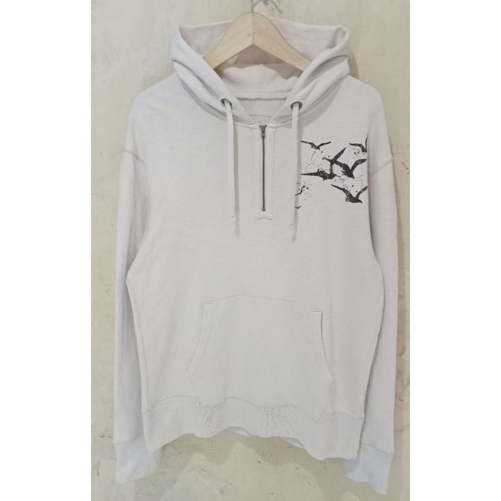 Hoodie halfzipper  GAP putih krem second