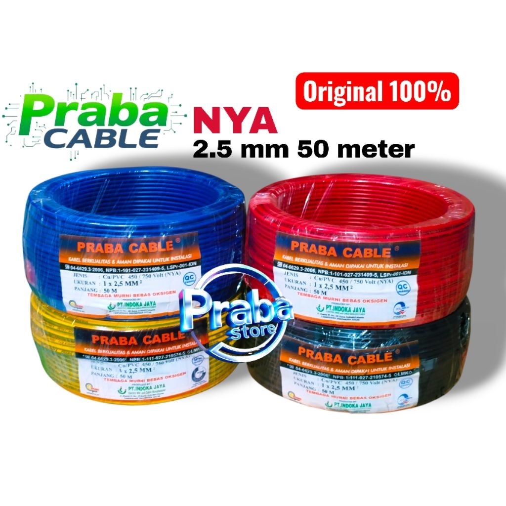 Kabel Praba NYA 2,5mm 50 meter Asli 100%