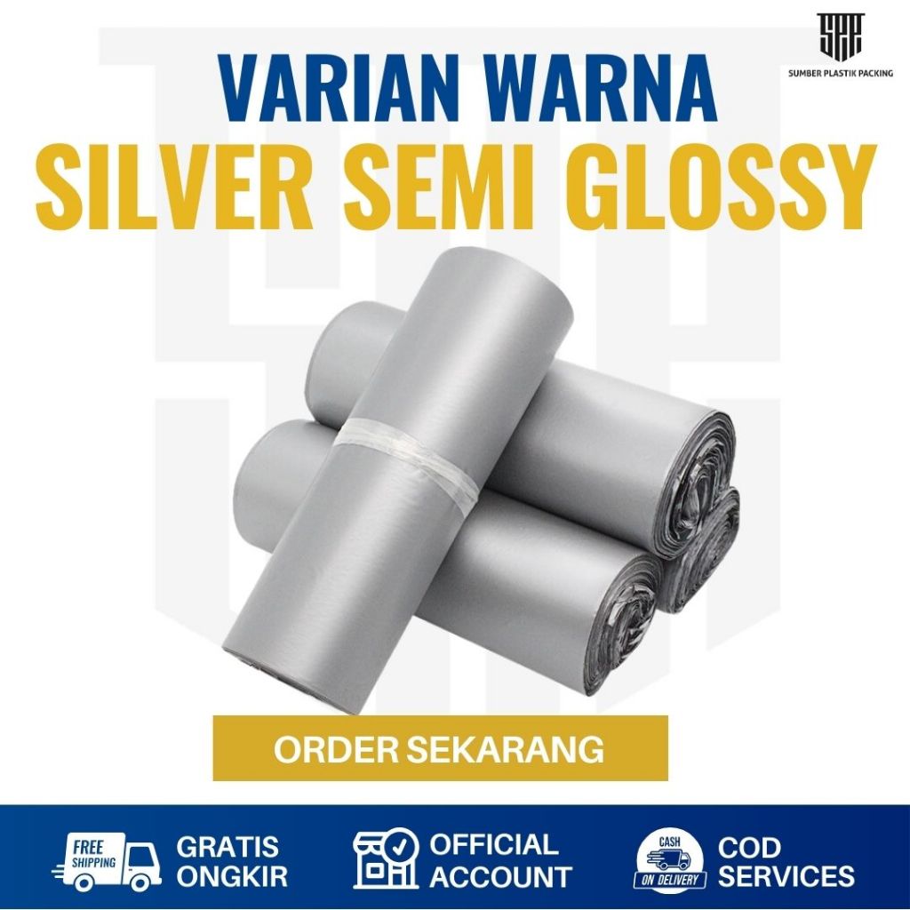 

Plastik Polymailer 35x50cm isi 100 Warna SIlver | Plastik Packing Baju/Dress/Grosir/Retail | Plastik Muat Banyak