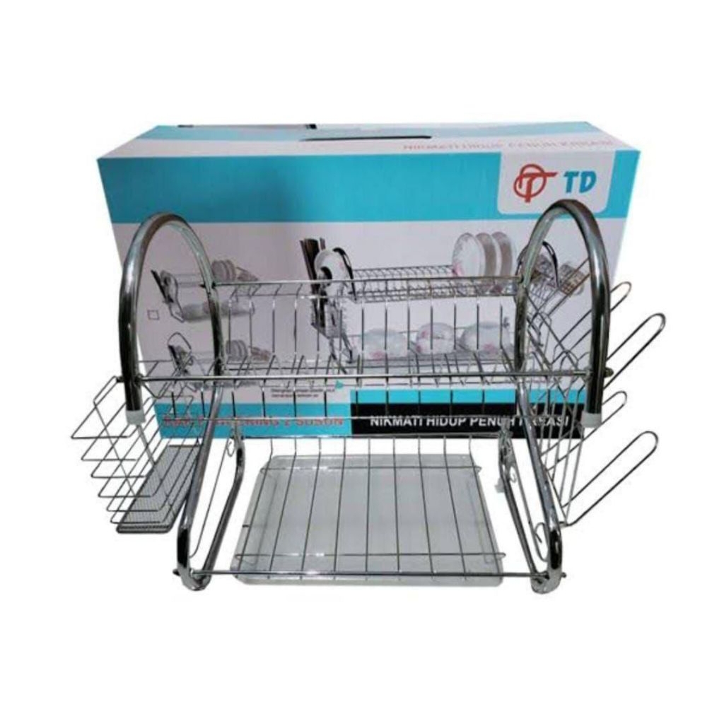 Rak piring stainless 2 susun