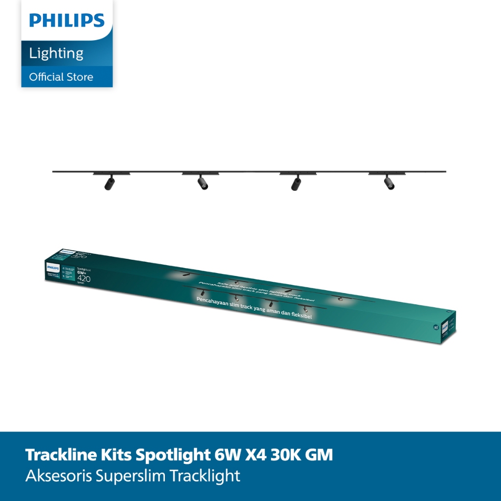 Lampu Philips LED Tracklight Set Kit Spotlight 6W 30K Kuning