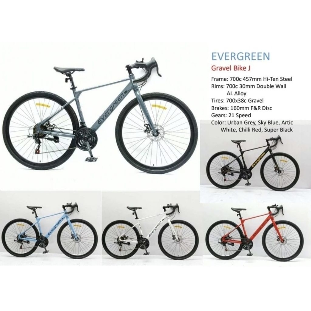 Sepeda Balap 700cc Roadbike EVERGREEN GRAVEL BIKE J sepeda balal