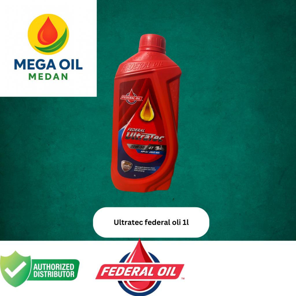 Oli Motor Federal Ultratec 1 Liter SAE 20W-50 | Oli Federal Matic & Bebek | Oli Resmi Federal Oil