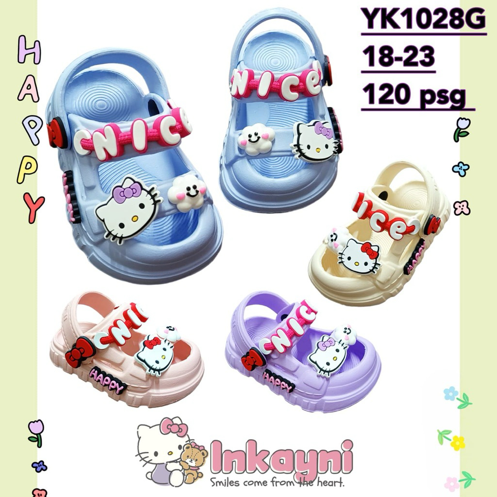 Sandal Selop Eva Anti Slip Anak Dengan Motif H Kitty Yang Di Lengkapi Tali Belakang YK 1028 (18/23)/