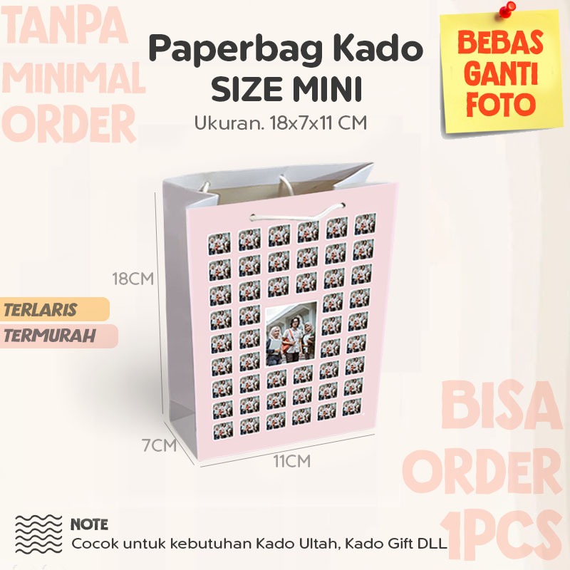 

(BEBAS FOTO) Paper Bag Ulang Tahun Mini 18x7x11 CM / Tas Ulang Tahun Bebas Desain Happy Birthday
