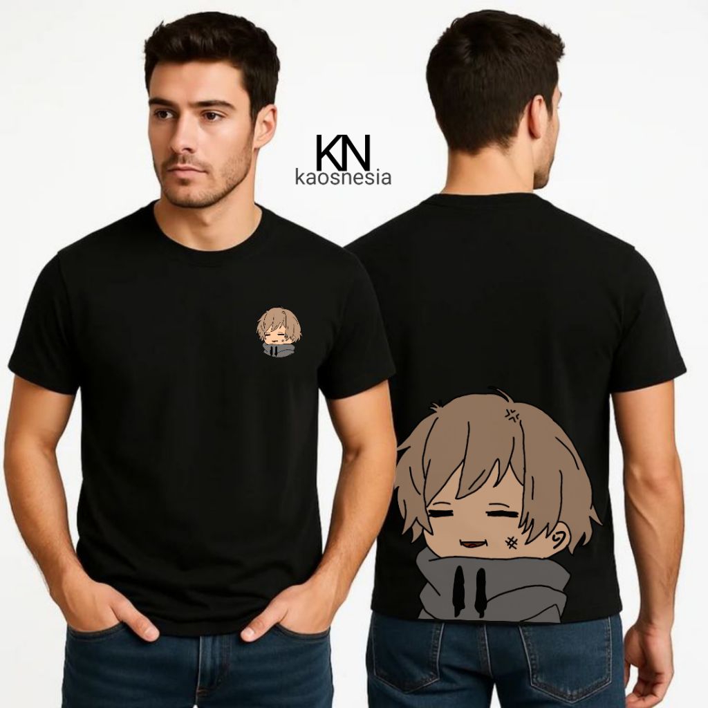 Kaos Unisex Anime Hoodie Boy | Kaos Distro Hitam Desain Streetwear Kekinian