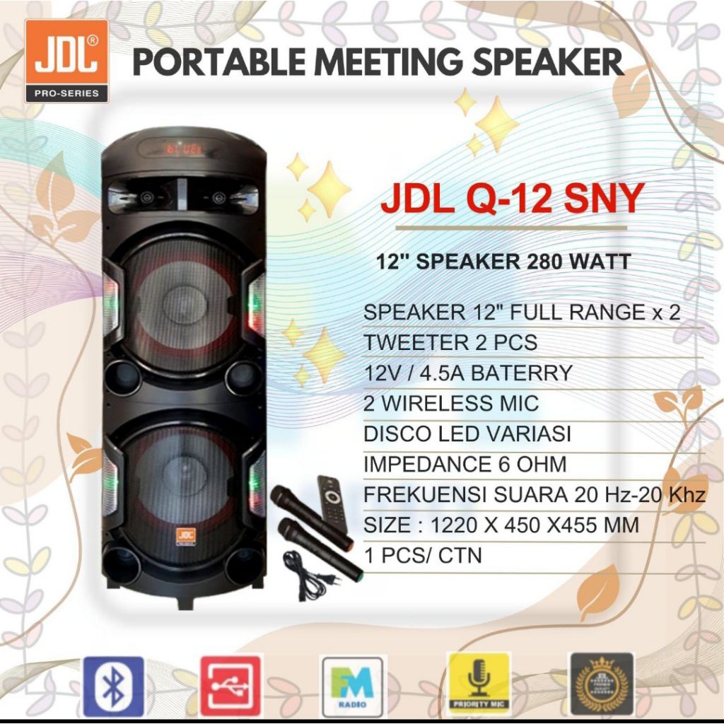 Speaker Portabel JDL 12 inch Double JDL Q 12 SNY  Bluetooth Original