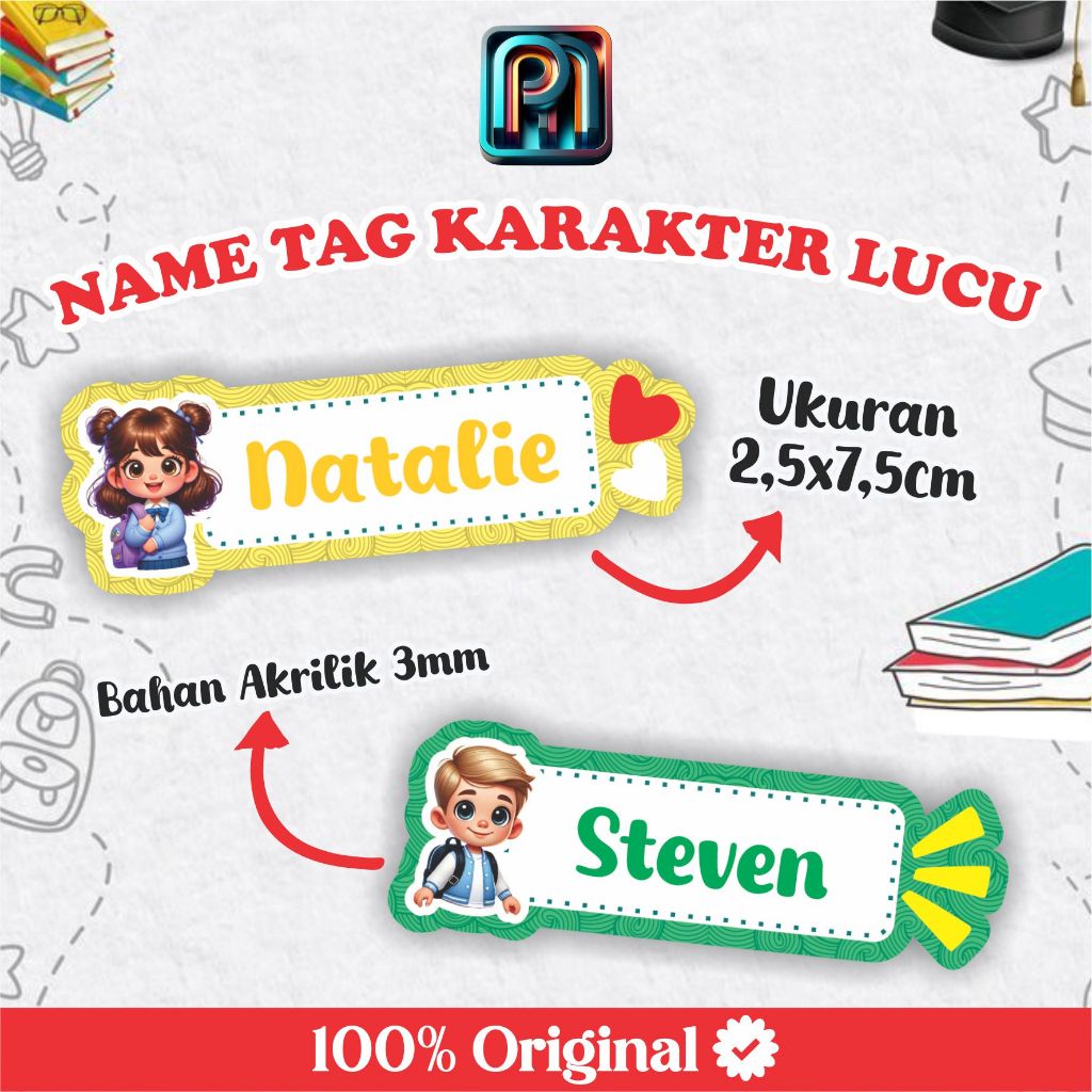 

Nametag karakter akrilik anak islami lucu custom nama #souvenirmurah#pinmurah#brosislamimurah
