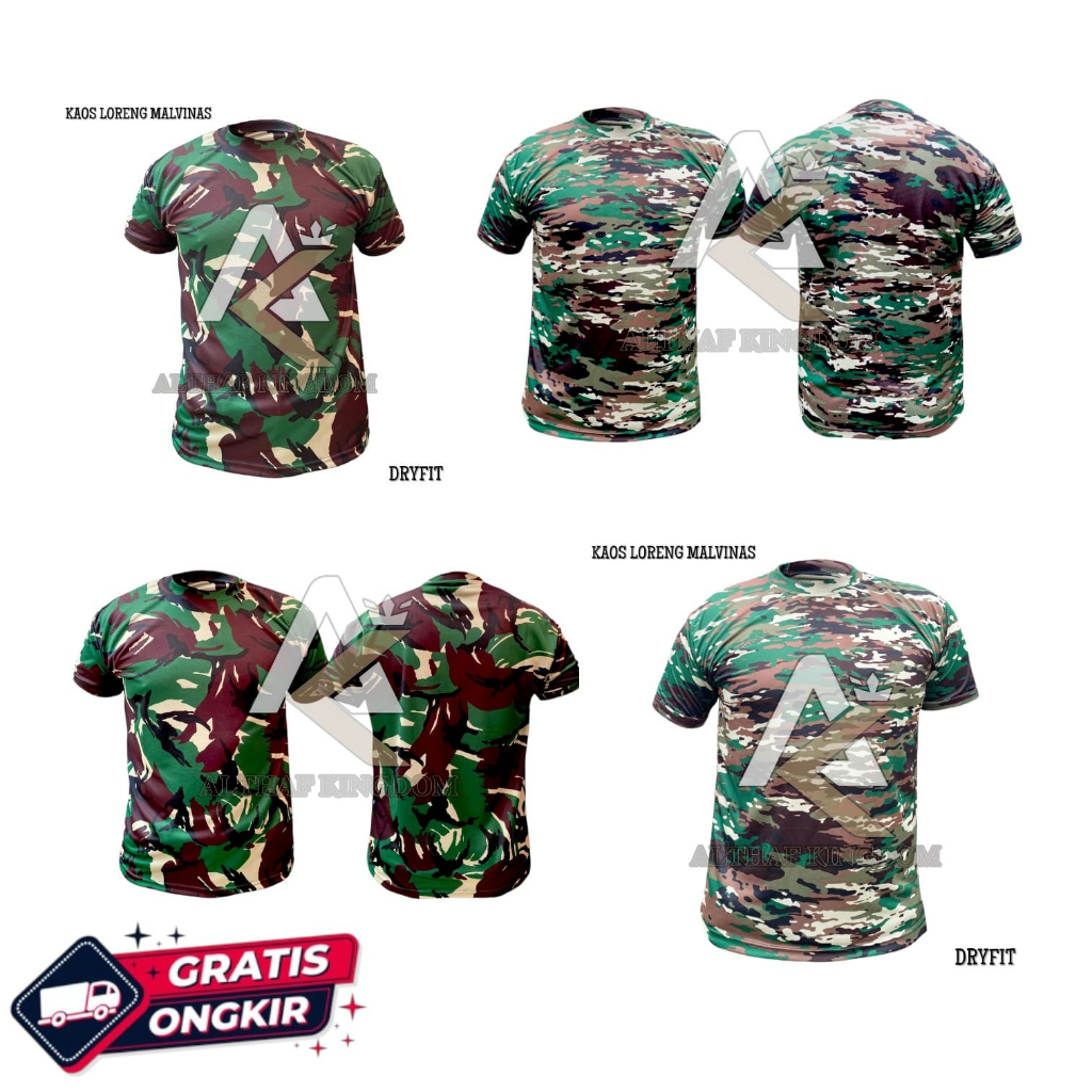 COD Kaos loreng TNI AD / Kaos Loreng TNI / Kaos Loreng Tentara / Kaos Oblong TNI / Kaos TNI Murah Ba