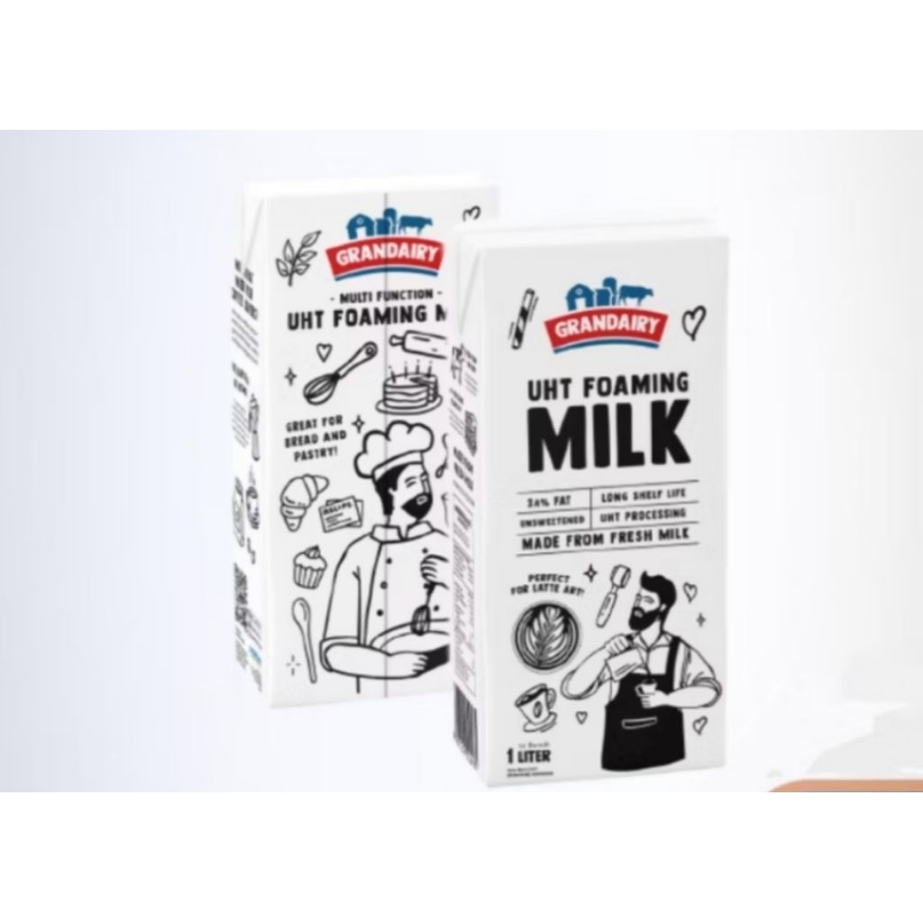 

Graind dairy uht FOAMING MILK 1LTR Produk Original Asli expired lama