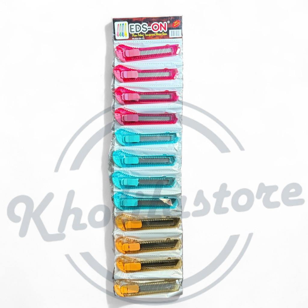 

(12 pcs) Cutter Besar Rentengan EDS-ON / Pisau Cutter Plastik