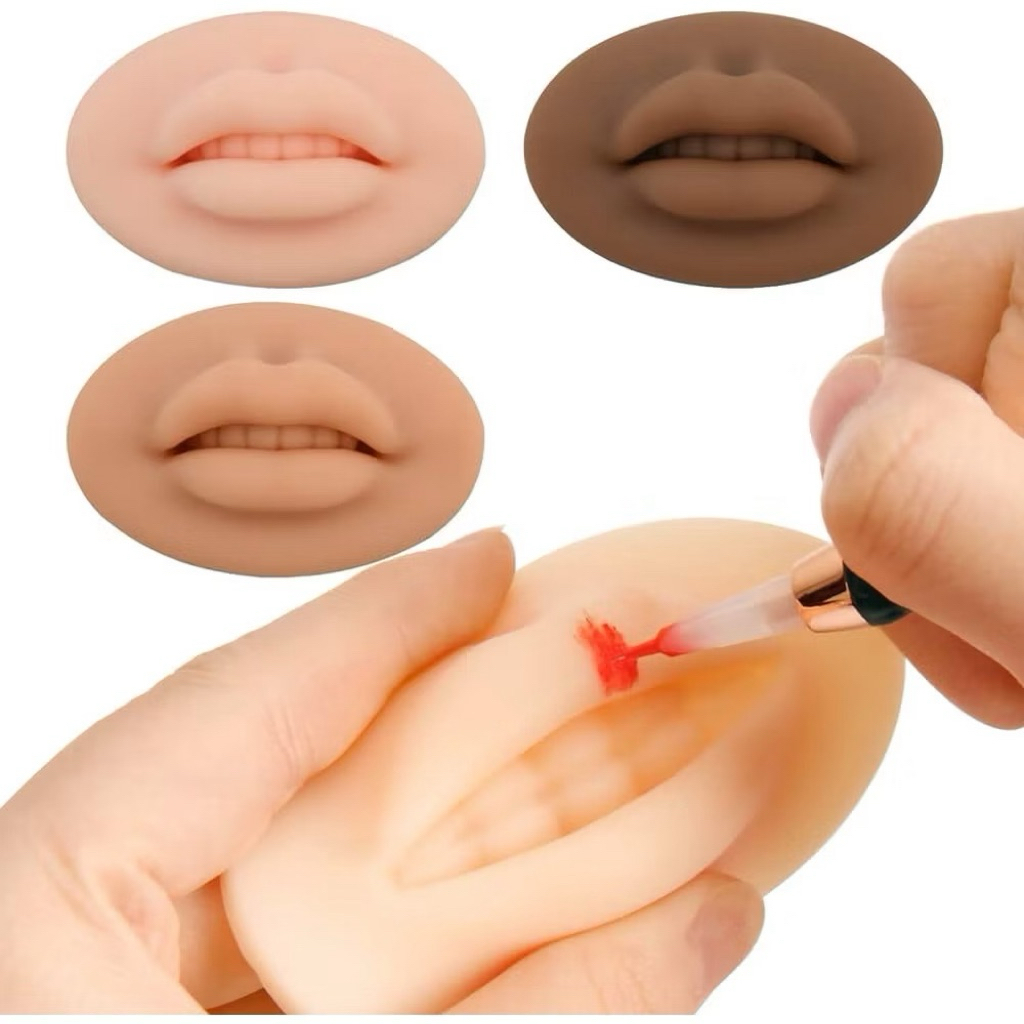 Kulit Silikon / Kulit Latihan Sulam Bibir 3d Untuk Praktik Tato Rias Permanen