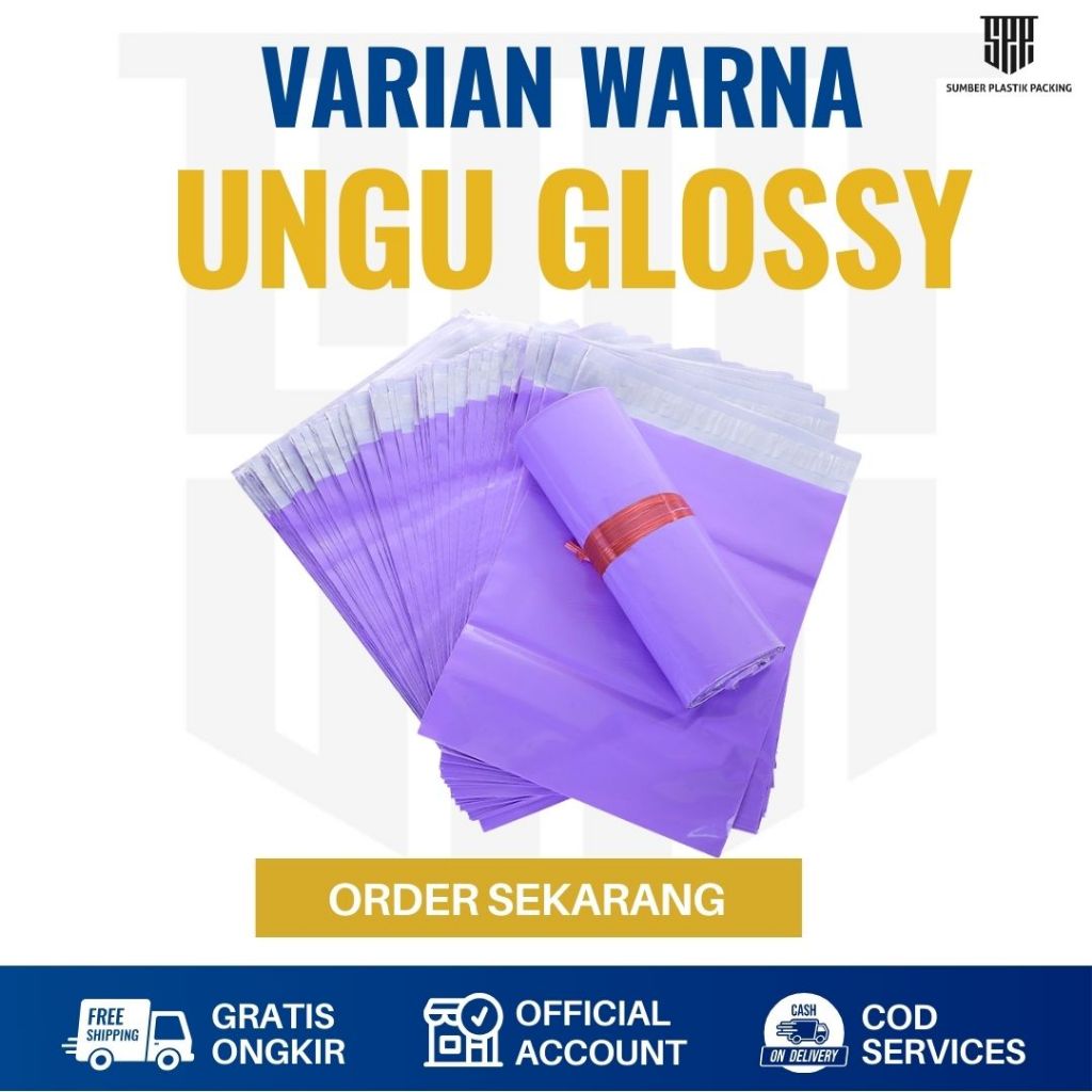 

Plastik Packing Online 50x60cm isi 50 Pcs Warna Ungu Glossy | Plastik Polymailer Ungu Murah | Plastik Olshop